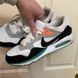 Nike Air Max White and Black with Orange and Teal Accents